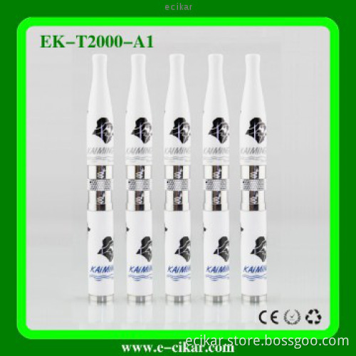 2014 most popular E-cigarette T2000 ceramic ecigarette fashion design
